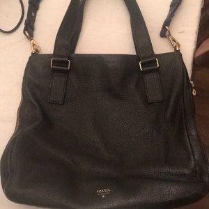 Black leather fossil purse